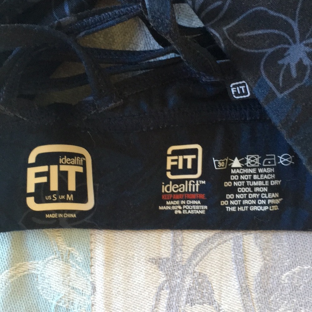 Idealfit High Neck Strappy Blue Sports Bra CropTop - Picture 6 of 6